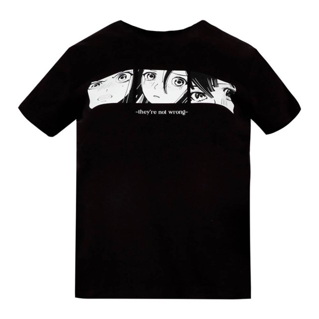 Playera George para niña, Cuello Redondo Estampada Cuadro Caras Muñeca Anime Negro Talla 12