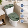 thumbnail image 4 of Sage Green Marble Toilet Lid Cover and Tank Cover Set, Sage Green Marble 2pc Stretch Toilet Lid Seat Covers for Bathroom Washable Protector with Elastic Edge for Standard & Elongated Toilets, 4 of 9