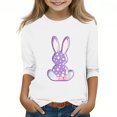 thumbnail image 2 of YABCSAZ Girls Easter Tops for Short Sleeve Bunny Eggs Tops Summer Casual Crewneck Tee Shirt Kids Loose Tops Soft Comfy Shirts Toddler Baby Holliday Outfits Size 3 T, 2 of 4