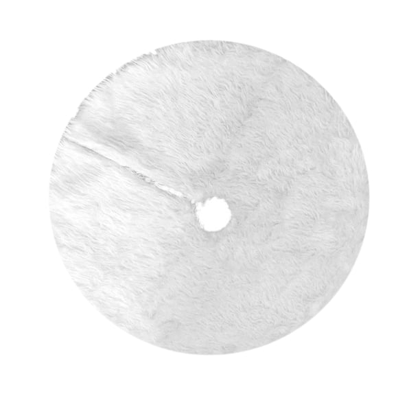 Inteprter de árbol de Navidad blanca, alfombra de piel sintética de felpa, adornos de alfombra de suelo de Navidad, decoración de árbol de Kits de decoración para fiestas Blanco 122CM Inteprter HA000992-03
