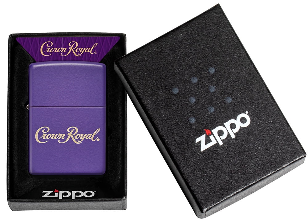 Zippo Crown Royal Logo Purple Matte Pocket Lighter