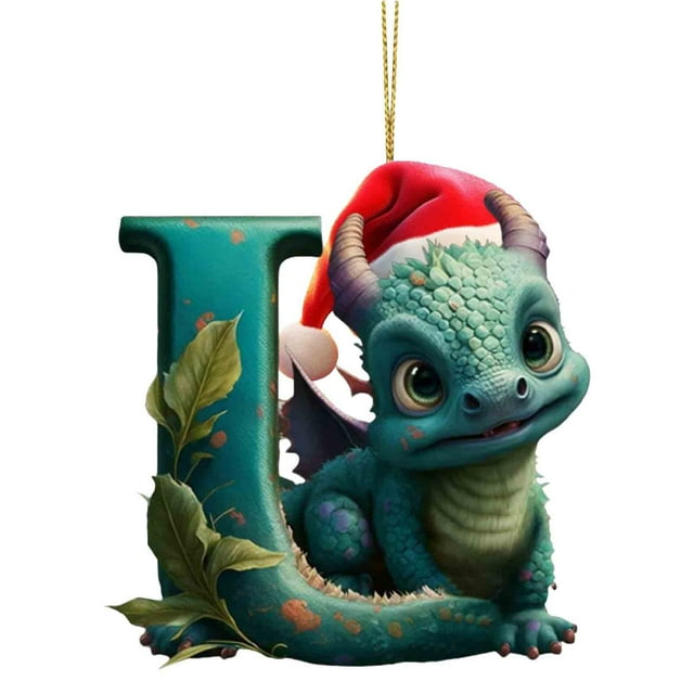 Dinosaur Baby Letter Christmas Pendant Acrylic Flat Christmas Tree Home Decoration Pendant