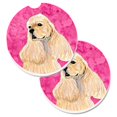 thumbnail image 1 of Pink Buff Cocker Spaniel Set of 2 Cup Holder Car Coaster, 1 of 1