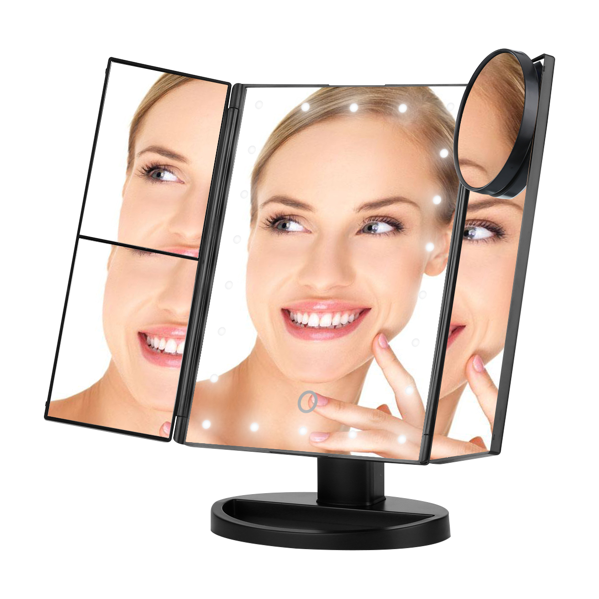 Fitnate 22 LEDs Vanity Mirror Hollywood Makeup Mirror, 10X 3X 2X 1X Magnified 180 Rotatable Touch Light up Battery/USB Powered - image 5 of 8