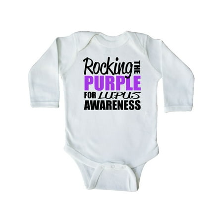 

Inktastic Rocking The Purple for Lupus Awareness Gift Baby Boy or Baby Girl Long Sleeve Bodysuit
