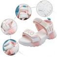 thumbnail image 3 of UngA Sandals for Girls Childrens Girls Flat Wide Sandals Open Toe Adjusted Strap Shoes Baby Girls Kids Summer Cork Footbed Sandals Girls Dance Shoes(Pink,Size 3.5), 3 of 7