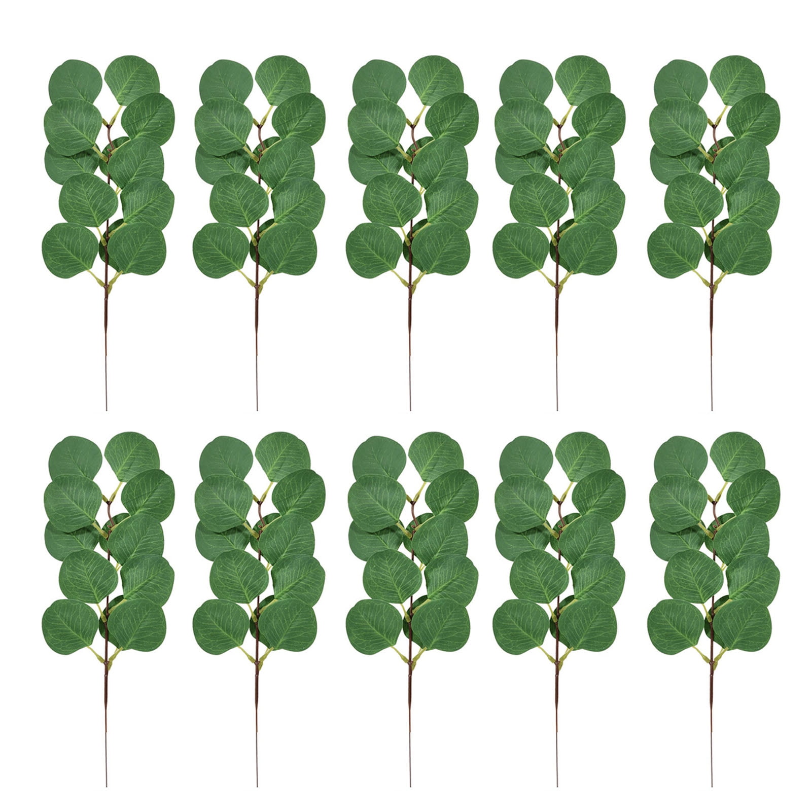 Visland 10PCS Fake Eucalyptus Leaves Stems, Artificial Greenery Stems
