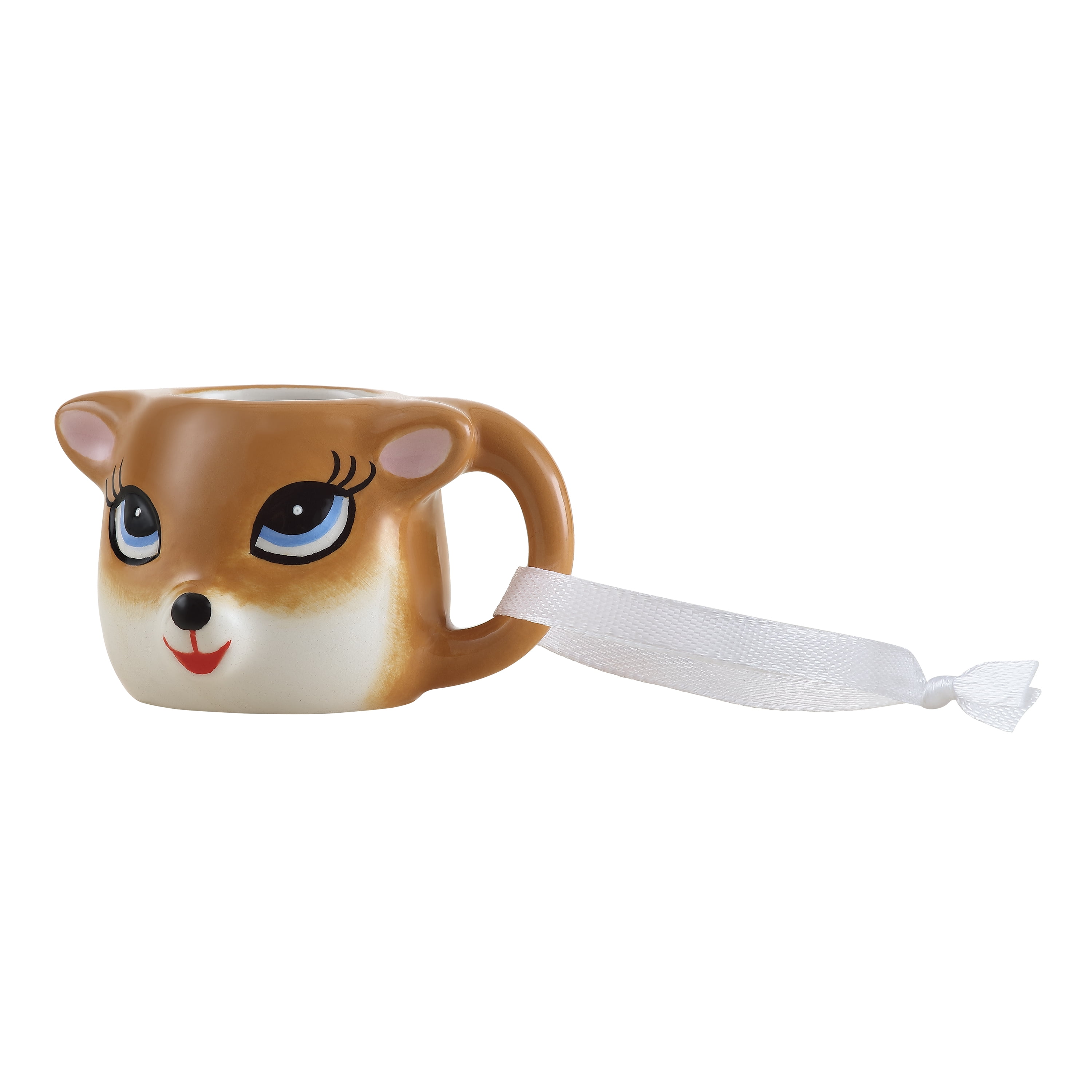 Mr. Christmas Miniature Deer Mug Hanging Ornament Decoration, Pink, 1.45"