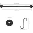 thumbnail image 3 of 24 inch Industrial Pipe Towel Rack Holder Heavy Duty Rustic Hand Towel Bar Rod for Bathroom, Matte Black, 3 of 7