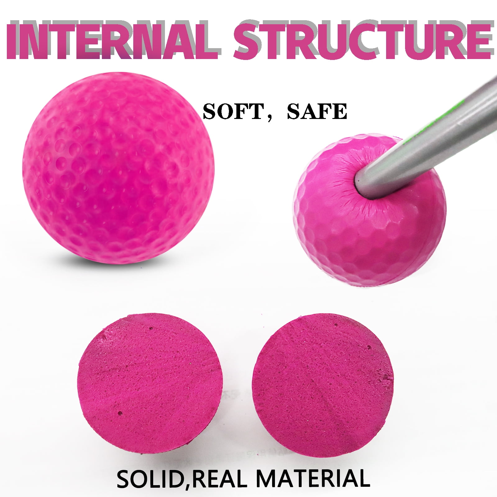 FINGER TEN Golf Practice Balls with Bucket Value 50 Pack, Soft Foam with Limited Flight for Safe Practice