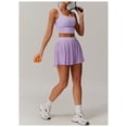 thumbnail image 5 of PISONIC Women 2 Piece Tennis Dress Square Neck Tank Top with High Waisted Pleated Workout Skorts Skirt Set Yoga Golf Outfits, 5 of 6