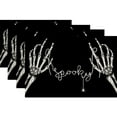 thumbnail image 4 of 4pcs, Boo Cat Pattern Linen Placemats - Rustic Vintage Halloween Decorations for Parties and Home Decor, 4 of 4
