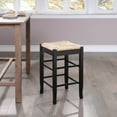 thumbnail image 2 of Boraam Square Rush 24in. Backless Wood Counter Stool, Black Finish, 2 of 10