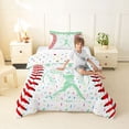 thumbnail image 2 of Erosebridal Green Dripping Baseball Stitch & Batter Silhouette Graphic Twin Comforter Sets 3-Piece, Sport Graphic Bedding Set for Boys And Girls Kids,Breathable Home Decor, 2 of 6