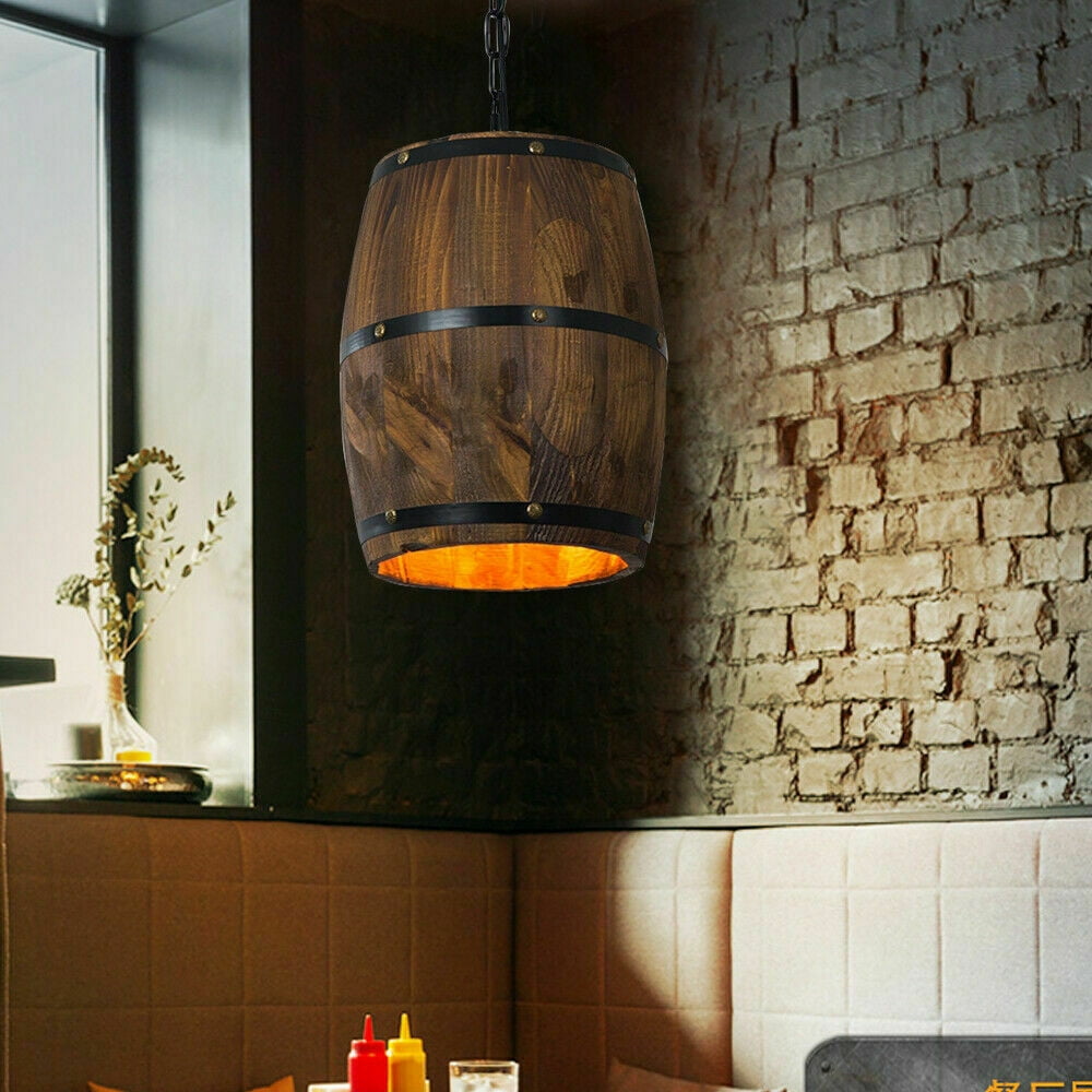 MONIPA Wine Barrel Light Bar Cafe E27 Fixture Ceiling Pendants Lamp