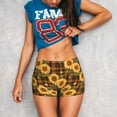thumbnail image 3 of Gukieu Yellow Black Plaid Sunflower Print Women's Sports Shorts, Elastic Waist High Stretch Running Yoga Gym Sweatpants-XX-Large, 3 of 8