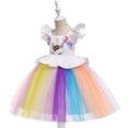 thumbnail image 4 of SYNPOS 2-8T Girls Tutu Princess Party Birthday Dresses Unicorn Costume Pageant Gown Flower Girls Bridesmaid Formal Puffy Tulle Dresses, 4 of 11