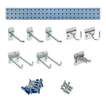 Triton Products® Silver Garden Pegboard Kit with (1) 36 In. x 4.5 In. 18 Gauge Steel Square Hole Pegboard and 8 pc LocHook Assortment