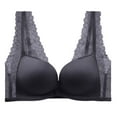 thumbnail image 2 of BYHONG Women's Front Closure Bra Racerback Plus Size Unlined Underwire Full Coverage Bras Bra for Women black A, 2 of 5