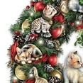 thumbnail image 3 of The Bradford Exchange Merry Mischief Makers Illuminated Always in Bloom Wreath with Kittens 22 Inches, 3 of 5