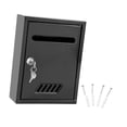 thumbnail image 4 of Fancyes Wall Mounted Mailbox Lockable Mail Box Mail Insertion Large Metal Post Box Security Drop Box for Gate Home Decoration Outdoor Black, 4 of 8