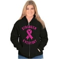 thumbnail image 4 of Breast Cancer Stronger Everyday Womens Plus Size Graphic Zipper Hoodie Brisco Brands 5X, 4 of 5