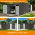 thumbnail image 4 of Sunjoy 13 ft. x 20 ft. Outdoor Storage Shed, Carport, Tan, 4 of 11