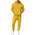 thumbnail image 2 of Hogleaql Sweat Suits for Men 2 Piece Hoodie and Sweatpants Solid Color Sweat Hoodie Jogging Athletic Pants Set Relaxed Fit Winter Suits with Pockets Yellow 3XL, 2 of 6
