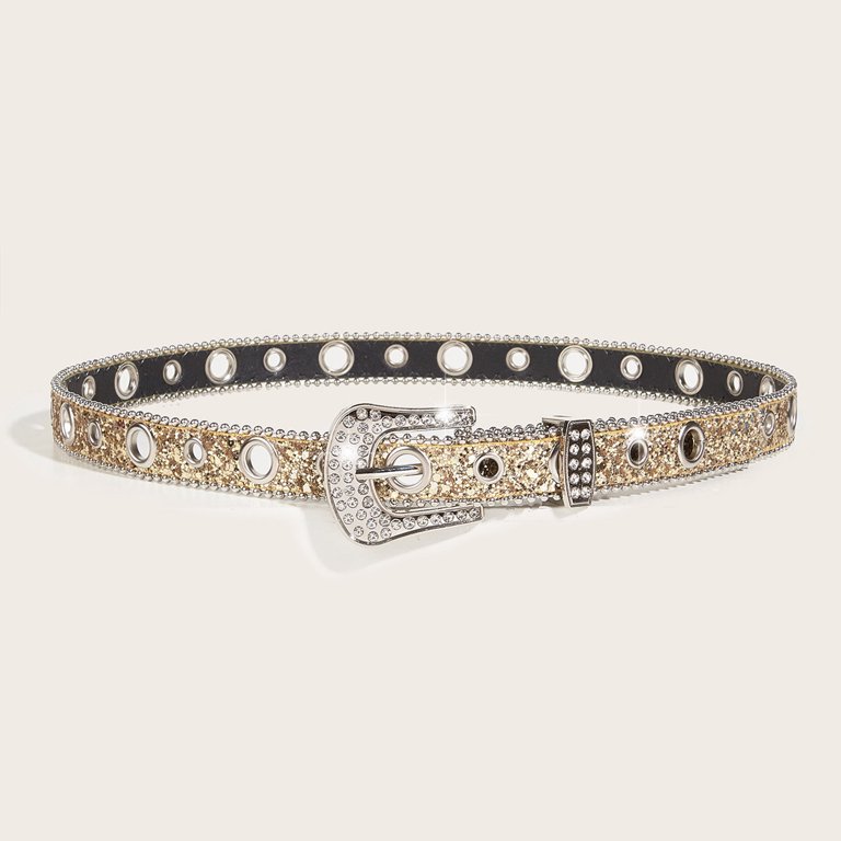 Vintage 1980\'s Rhinestone Cable Chain Disco Belt Vintage 1980s Glitter Belt: Crystal Buckle Disco Belt - Etsy main image 3