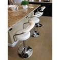 thumbnail image 4 of Heavenly Collections Tabouret de Bar Pivotant Ajustable en Cuir Synthétique Blanc avec Base en Chrome, Ensemble de 1, 4 of 8