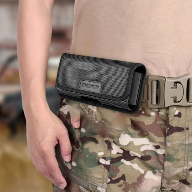 Funda para teléfono Funda para cinturón Funda de viaje Riñonera a prueba de golpes Senderismo Negro Ciclismo Resistente a los arañazos Estuche de , L horizontales