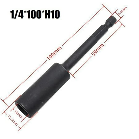 

100mm Deepen Socket Wrenches Hexagon Nut Driver Bit Magnetic Retractable H7-H14