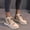 Beige, variant on Women High Top Casual Booties Plaid Lined Flat Lace up Ankle Boots Warm Soft Lightweight Short Shoes for Indoor & Outdoor Daily Wear Coffee 12.5(43)