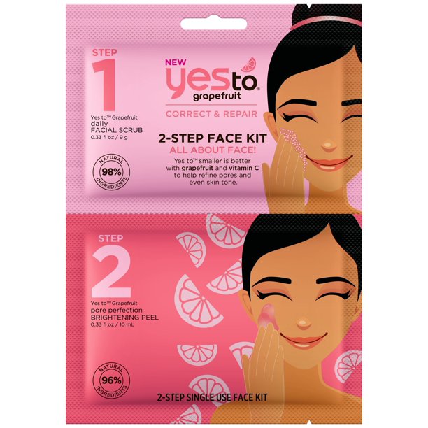 Yes To Grapefruit Correct and Repair 2 Step Face Kit Daily Facial