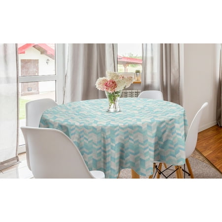

Chevron Round Tablecloth Pastel Blue Colors with Creative Simplistic Composition of Stripes Modern Pattern Circle Table Cloth Cover for Dining Room Kitchen Decor 60 Multicolor by Ambesonne