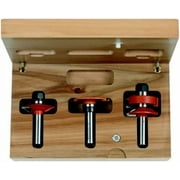 CMT 855.803.11 3-Piece Glass Panel Set in Hardwood Case, 1/2-Inch Shank, Carbide-Tipped