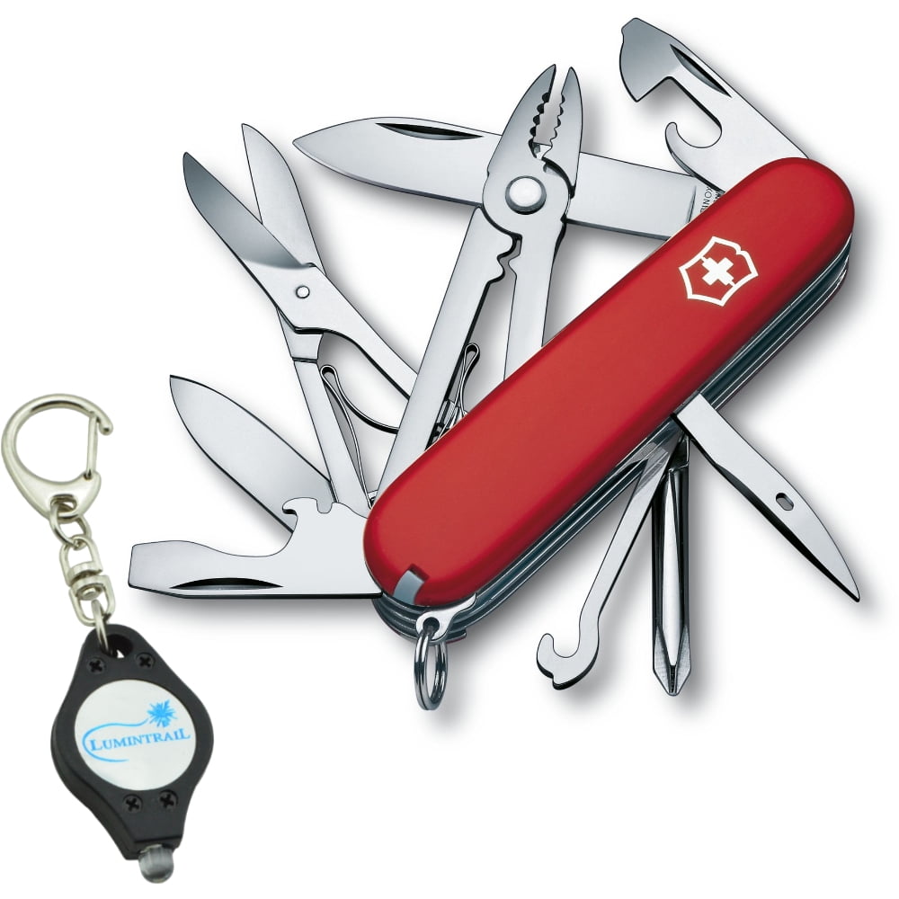 Victorinox Deluxe Tinker Swiss Army Pocket Knife Red w/ Keychain