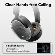 Hybrid Active Noise Cancelling -45dB, Bluetooth Headphones 5.4, 50H Playtime Earbuds, Clear Call with 4 Mics, Bass Boosted by 90%, Comfort Fit Over Ear Headphones for Travel Home Office PC Black