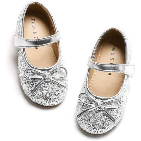

Toddler Flower Girl Dress Shoes - Girl Ballet Flats Party School Shoes Wedding