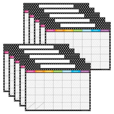 UPC: 0703185970327 | Ashley Productions Smart Poly PosterMat Pals Space Savers  13  x 9-1/2   BW Dots Calendar  Pack of 10