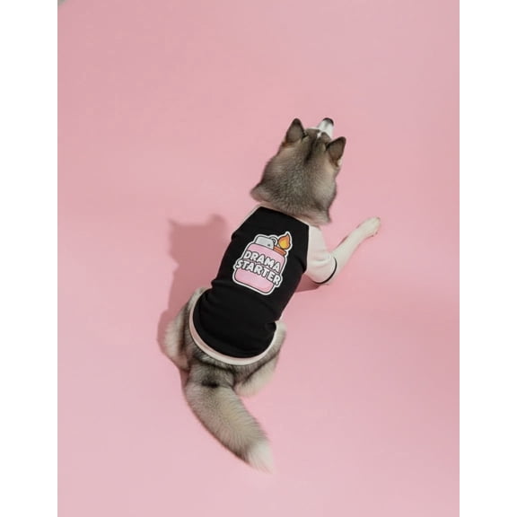 Pupkies Drama Starter Dog Sweatshirt, Black Fleece, M