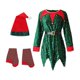 thumbnail image 2 of Disfraz de elfo para niñas, disfraz navideño para niños, disfraz y medias, vestido de elfo para 110 a 120cm, 2 of 9