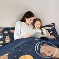thumbnail image 5 of Castle Fairy Cute Capybara Twin Comforter Sets,Galaxy Rocket Stars Planet Bedding Set, 5 of 8