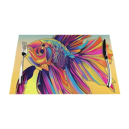 

Fantastical animals PVC meal mat dining table mat PVC washable woven vinyl meal mat Insulation top meal mat Table mat Natural color