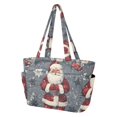 thumbnail image 2 of FORMRS Tote Bag for Women Quilted Large Capacity Travel Work Carry On Shoulder Handbag, Christmas Santa, 2 of 7