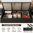 thumbnail image 5 of VanAcc King Size Lift up Storage Platform Bed Frame, Metal Bed Frame with Wooden Slats Support, Large Storage Space, Noise Free, Easy Assembly, Black, 5 of 7