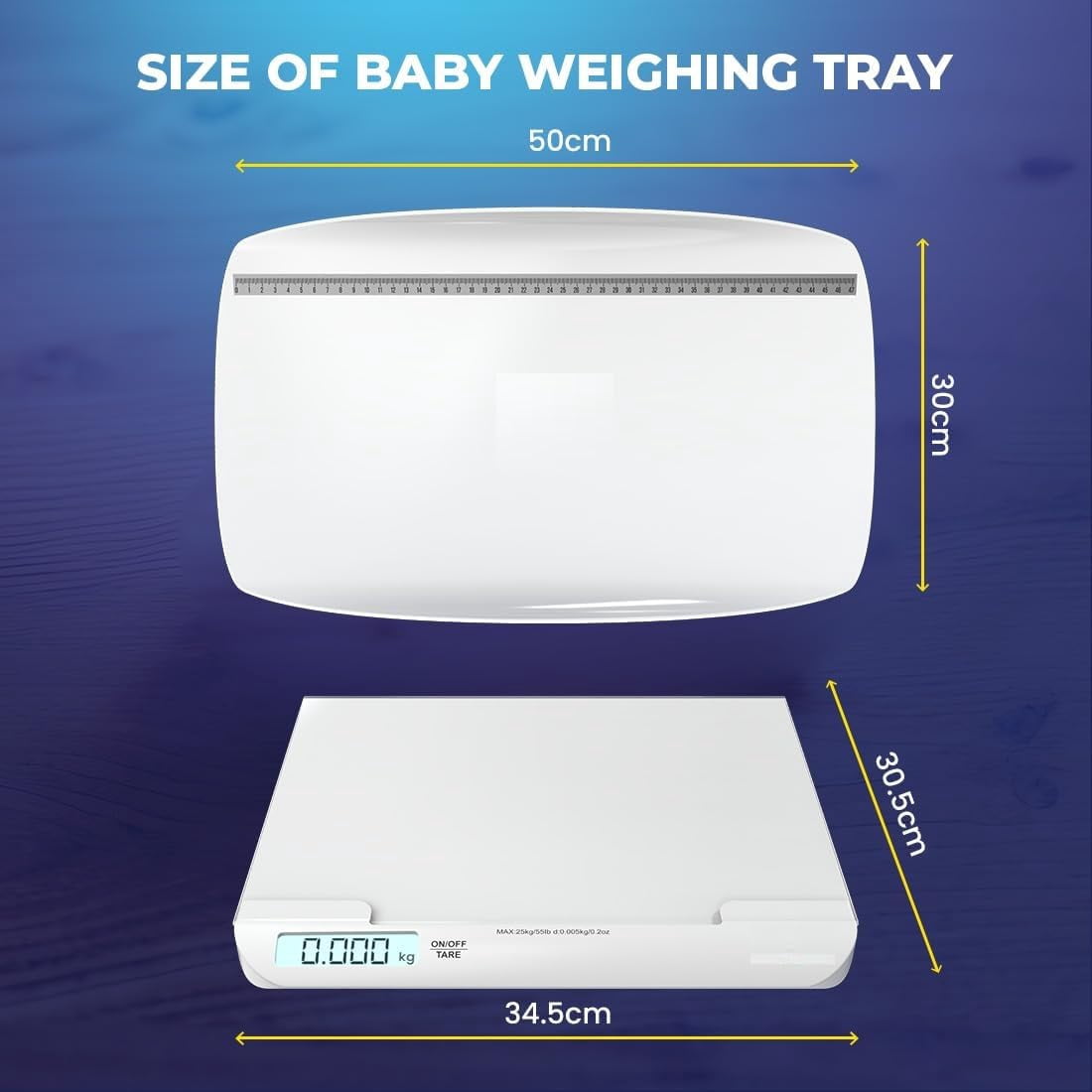 Digital Baby Weighing Scale with Height Meter & Baby Tray - Infant Weighing Machine - Up to 20Kg Weight Capacity - Accurate and Reliable Measurements