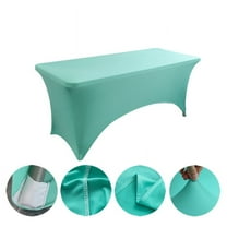 ERDOUY Table Covers for 6 Foot Tables, Spandex Table Covers 6ft, Daphne Blue Table Cloths Rectangle 6ft for Events, Wedding, Banquets & Parties