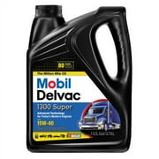 Angle View: (12 pack) Mobil Delvac 15W-40 Heavy Duty Diesel Oil, 1 gal.