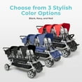 thumbnail image 6 of Foundations Gaggle Jamboree 6-Seat Folding Daycare Stroller with Canopies, Reclining Seats, Navy/Gray, 6 of 9